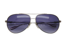 画像をギャラリービューアに読み込む, 極美品 CHROME HEARTS クロムハーツ STAINS IV ステインIV ティアドロップ ダガー サングラス メタル シルバー ブルー 中古 4b007264