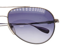 画像をギャラリービューアに読み込む, 極美品 CHROME HEARTS クロムハーツ STAINS IV ステインIV ティアドロップ ダガー サングラス メタル シルバー ブルー 中古 4b007264