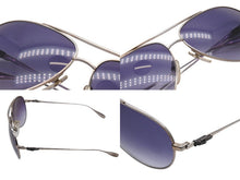 画像をギャラリービューアに読み込む, 極美品 CHROME HEARTS クロムハーツ STAINS IV ステインIV ティアドロップ ダガー サングラス メタル シルバー ブルー 中古 4b007264