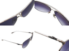 画像をギャラリービューアに読み込む, 極美品 CHROME HEARTS クロムハーツ STAINS IV ステインIV ティアドロップ ダガー サングラス メタル シルバー ブルー 中古 4b007264