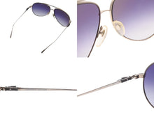 画像をギャラリービューアに読み込む, 極美品 CHROME HEARTS クロムハーツ STAINS IV ステインIV ティアドロップ ダガー サングラス メタル シルバー ブルー 中古 4b007264