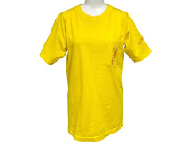 画像をギャラリービューアに読み込む, CHROME HEARTS クロムハーツ スクロールラベルロゴ 半袖Tシャツ サイズS プリント イエロー レッド 美品 中古 4b007266