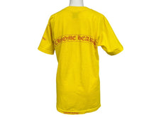 画像をギャラリービューアに読み込む, CHROME HEARTS クロムハーツ スクロールラベルロゴ 半袖Tシャツ サイズS プリント イエロー レッド 美品 中古 4b007266