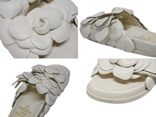 画像をギャラリービューアに読み込む, VALENTINO ヴァレンティノ アトリエ ローズエディション サンダル DV AXO 2 レザー ラバーソール ホワイト サイズ37 良品 中古 4b007275