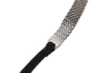 画像をギャラリービューアに読み込む, 極美品 MIUMIU ミュウミュウ チョーカー ネックレス リボン ラインストーン メタル シルバー ブラック シルバー金具 中古 4b007279