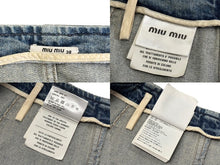 Load image into Gallery viewer, 極美品 MIUMIU ミュウミュウ デニムスカート ボトムス AMM1 2019 421 イタリア製 コットン ブルー サイズ38 中古 4b007280