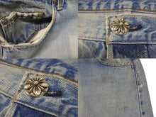 画像をギャラリービューアに読み込む, CHROME HEARTS クロムハーツ × LEVI'S リーバイス デニムパンツ ジーンズ サイズ36 クロスボールボタン インディゴブルー 美品 中古 4b007281