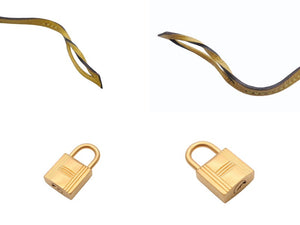 HERMES エルメス クロシェット カデナ キー セット トリヨンノビーヨ ジョーヌナプル ゴールド金具 美品 中古 4b007286