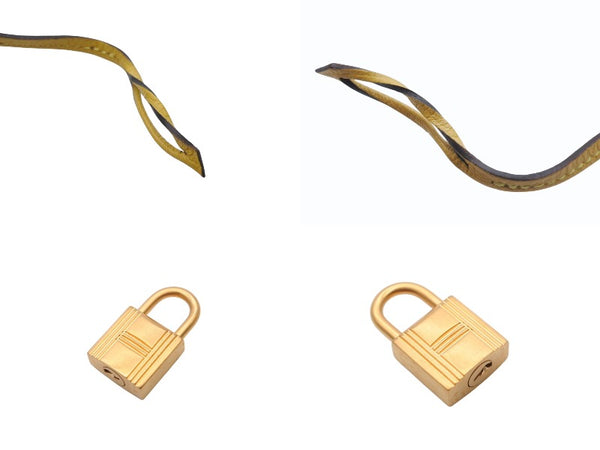 HERMES エルメス クロシェット カデナ キー セット トリヨンノビーヨ ジョーヌナプル ゴールド金具 美品 中古 4b007286