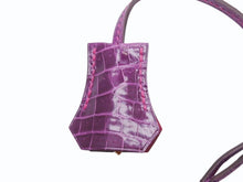 画像をギャラリービューアに読み込む, 極美品 HERMES エルメス クロシェット キー セット ポロサス ローズシェヘラザード ウルトラヴァイオレット ゴールド金具 中古 4b007287