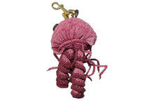 画像をギャラリービューアに読み込む, 極美品 ANYA HINDMARCH アニヤハインドマーチ Jellyfish ジェリーフィッシュ チャーム ラフィア 牛革 ピンク ゴールド金具 中古 4b007293