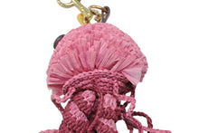 画像をギャラリービューアに読み込む, 極美品 ANYA HINDMARCH アニヤハインドマーチ Jellyfish ジェリーフィッシュ チャーム ラフィア 牛革 ピンク ゴールド金具 中古 4b007293