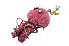画像をギャラリービューアに読み込む, 極美品 ANYA HINDMARCH アニヤハインドマーチ Jellyfish ジェリーフィッシュ チャーム ラフィア 牛革 ピンク ゴールド金具 中古 4b007293