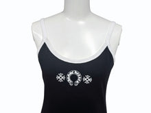 画像をギャラリービューアに読み込む, 新品未使用 CHROME HEARTS クロムハーツ HORSESHOE ホースシュー CHプラス キャミソール ブラック ホワイト サイズM 中古 4b007297