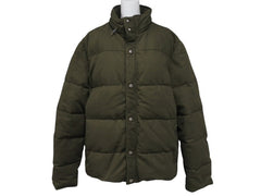 極美品 CHROME HEARTS クロムハーツ STIFF FBRC スティッフ ファブリックダウンジャケット サイズXL クロスボールボタン カーキ 中古 4b007298