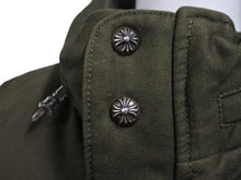 画像をギャラリービューアに読み込む, 極美品 CHROME HEARTS クロムハーツ STIFF FBRC スティッフ ファブリックダウンジャケット サイズXL クロスボールボタン カーキ 中古 4b007298