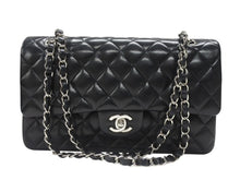 画像をギャラリービューアに読み込む, 極美品 CHANEL シャネル マトラッセ25 Wフラップ Wチェーンショルダーバッグ 9番台 ラムスキン ココマーク ブラック シルバー金具 中古 4b007305