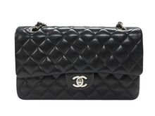 画像をギャラリービューアに読み込む, 極美品 CHANEL シャネル マトラッセ25 Wフラップ Wチェーンショルダーバッグ 9番台 ラムスキン ココマーク ブラック シルバー金具 中古 4b007305