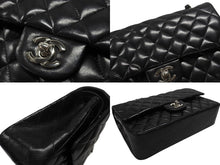 画像をギャラリービューアに読み込む, 極美品 CHANEL シャネル マトラッセ25 Wフラップ Wチェーンショルダーバッグ 9番台 ラムスキン ココマーク ブラック シルバー金具 中古 4b007305