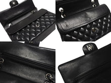 画像をギャラリービューアに読み込む, 極美品 CHANEL シャネル マトラッセ25 Wフラップ Wチェーンショルダーバッグ 9番台 ラムスキン ココマーク ブラック シルバー金具 中古 4b007305