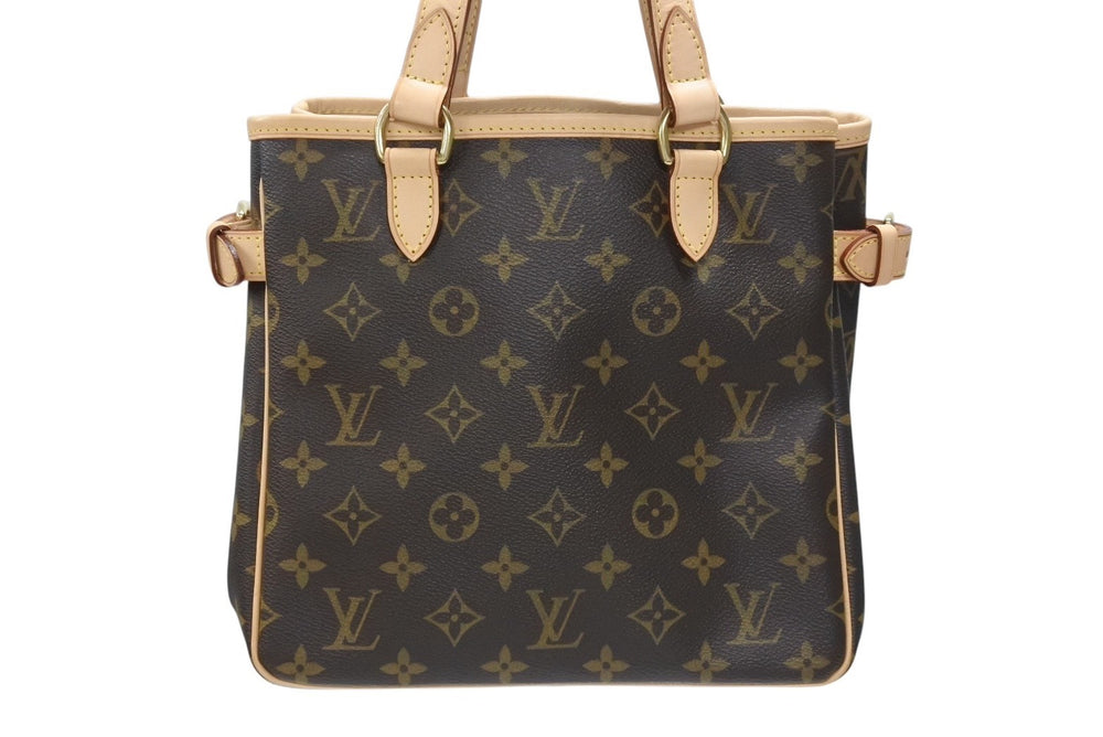Very Good Condition LOUIS VUITTON Patignolle Handbag M51156 Monogram Canvas Brown Used 4b007306
