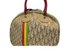 画像をギャラリービューアに読み込む, 極美品 Christian Dior クリスチャンディオール トロッター ハンドバッグ 08RU 0074 ラスタカラー キャンバス レザーシルバー金具 中古 4b004322