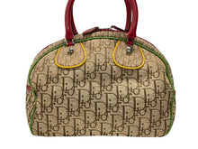 画像をギャラリービューアに読み込む, 極美品 Christian Dior クリスチャンディオール トロッター ハンドバッグ 08RU 0074 ラスタカラー キャンバス レザーシルバー金具 中古 4b004322