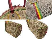 画像をギャラリービューアに読み込む, 極美品 Christian Dior クリスチャンディオール トロッター ハンドバッグ 08RU 0074 ラスタカラー キャンバス レザーシルバー金具 中古 4b004322