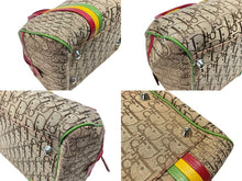 画像をギャラリービューアに読み込む, 極美品 Christian Dior クリスチャンディオール トロッター ハンドバッグ 08RU 0074 ラスタカラー キャンバス レザーシルバー金具 中古 4b004322