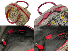 画像をギャラリービューアに読み込む, 極美品 Christian Dior クリスチャンディオール トロッター ハンドバッグ 08RU 0074 ラスタカラー キャンバス レザーシルバー金具 中古 4b004322