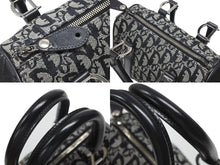 Load image into Gallery viewer, CHRISTIAN DIOR クリスチャンディオール トロッター 20cm ミニハンドバッグ BO-G-1023 イタリア製 ブラック シルバー金具 美品 中古 4b007308