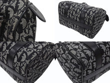 Load image into Gallery viewer, CHRISTIAN DIOR クリスチャンディオール トロッター 20cm ミニハンドバッグ BO-G-1023 イタリア製 ブラック シルバー金具 美品 中古 4b007308