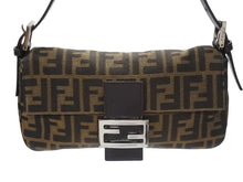 画像をギャラリービューアに読み込む, FENDI フェンディ マンマバケット ワンショルダーバッグ 26424 ズッカ柄 キャンバス レザー ブラウン シルバー金具 美品 中古 4b007309