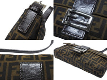 画像をギャラリービューアに読み込む, FENDI フェンディ マンマバケット ワンショルダーバッグ 26424 ズッカ柄 キャンバス レザー ブラウン シルバー金具 美品 中古 4b007309