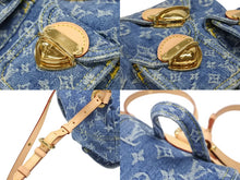画像をギャラリービューアに読み込む, 新品同様 LOUISVUITTON ルイヴィトン モノグラム デニム ヴェニス M46836 モノグラム デニム キャンバス ブルー ゴールド金具 中古 4b007316