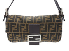 画像をギャラリービューアに読み込む, 極美品 FENDI フェンディ マンマバケット ワンショルダーバッグ 26424 ズッカ柄 キャンバス レザー ブラウン シルバー金具 中古 4b007319
