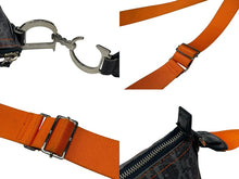 Load image into Gallery viewer, 極美品 Christian Dior クリスチャンディオール ショルダーバッグ トロッター キャンバス ネイビー オレンジ シルバー金具 中古 4b007326