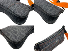 Load image into Gallery viewer, 極美品 Christian Dior クリスチャンディオール ショルダーバッグ トロッター キャンバス ネイビー オレンジ シルバー金具 中古 4b007326