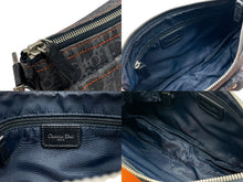 Load image into Gallery viewer, 極美品 Christian Dior クリスチャンディオール ショルダーバッグ トロッター キャンバス ネイビー オレンジ シルバー金具 中古 4b007326
