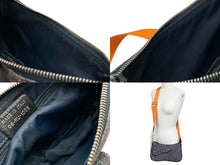 Load image into Gallery viewer, 極美品 Christian Dior クリスチャンディオール ショルダーバッグ トロッター キャンバス ネイビー オレンジ シルバー金具 中古 4b007326