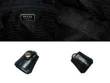 画像をギャラリービューアに読み込む, 極美品 PRADA プラダ ハンドバッグ トートバッグ トライアングルロゴ クロコダイル型押しレザー グリーン シルバー金具 中古 4b007331