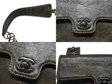 画像をギャラリービューアに読み込む, 極美品 CHANEL シャネル クルーズライン ワンショルダーバッグ 8番台 ココマーク カーフスキン オリーブ シルバー金具 中古 4b007332