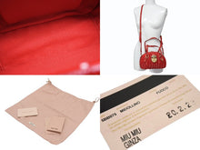 画像をギャラリービューアに読み込む, 美品 MIUMIU ミュウミュウ ストロー 2WAYバッグ ハンドバッグ ショルダーバッグ 5BB075 ストロー レッド ゴールド金具 中古 4b007333