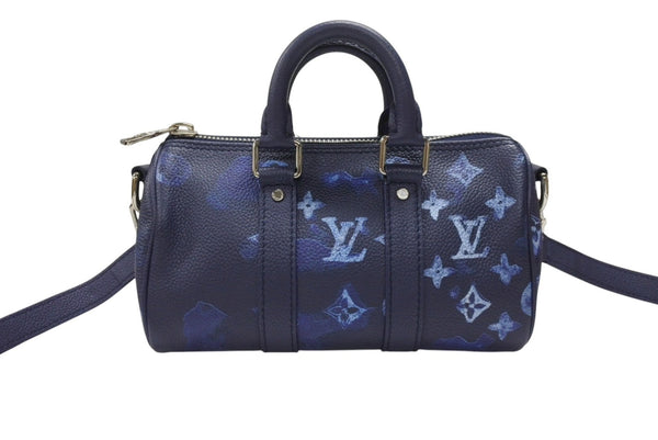 極美品 LOUIS VUITTON ルイヴィトン 2WAY ウォーターカラー モノグラム ブルー キーポルXS ミニハンドバッグ M57844 中古 4b007334