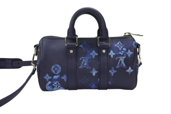 極美品 LOUIS VUITTON ルイヴィトン 2WAY ウォーターカラー モノグラム ブルー キーポルXS ミニハンドバッグ M57844 中古 4b007334