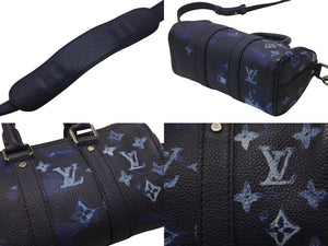 極美品 LOUIS VUITTON ルイヴィトン 2WAY ウォーターカラー モノグラム ブルー キーポルXS ミニハンドバッグ M57844 中古 4b007334