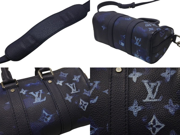 極美品 LOUIS VUITTON ルイヴィトン 2WAY ウォーターカラー モノグラム ブルー キーポルXS ミニハンドバッグ M57844 中古 4b007334