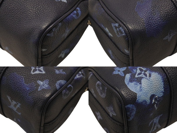 極美品 LOUIS VUITTON ルイヴィトン 2WAY ウォーターカラー モノグラム ブルー キーポルXS ミニハンドバッグ M57844 中古 4b007334
