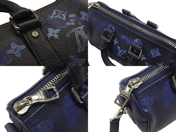 極美品 LOUIS VUITTON ルイヴィトン 2WAY ウォーターカラー モノグラム ブルー キーポルXS ミニハンドバッグ M57844 中古 4b007334