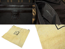 画像をギャラリービューアに読み込む, FENDI フェンディ マンマバケット ワンショルダーバッグ ズッカ柄 キャンバス レザー ブラウン シルバー金具 美品 中古 4b007338